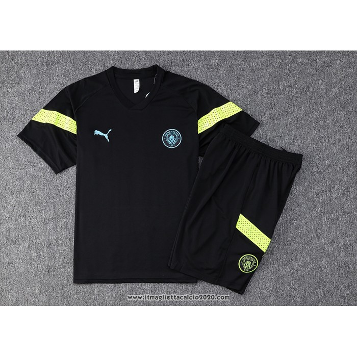 Tuta da Track Manchester City Manica Corta 2022 2023 Nero - Pantalon Corto